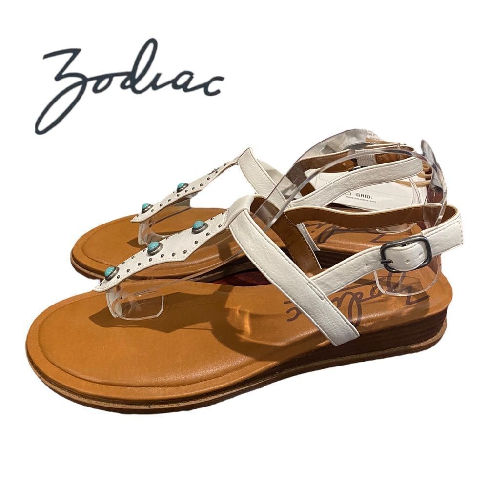 NEW in Box ZODIAC Women's Giselle White Thong Wedge Sandals 9.5 10
